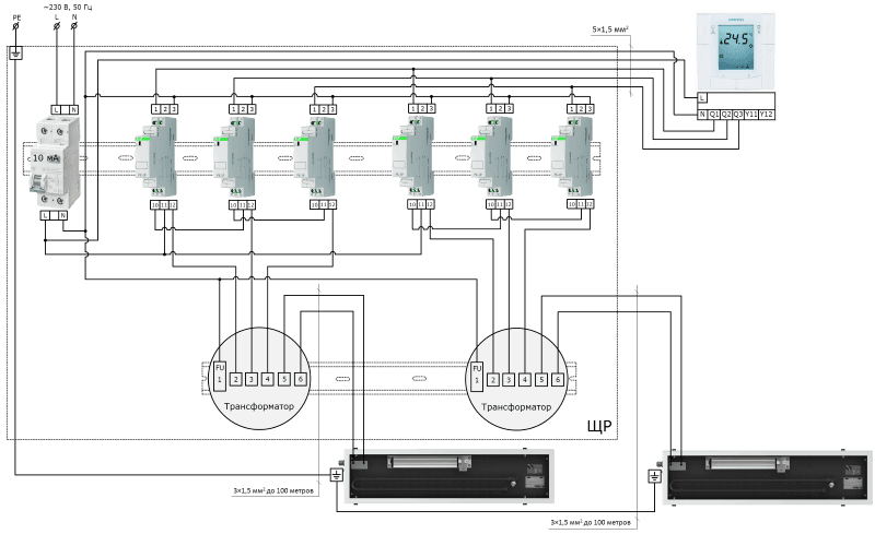 Подключение конвекторов 220 вольт несколько групп