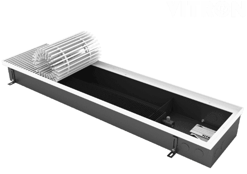 Floor convector heating water