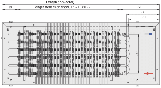Convector heating water 150 400