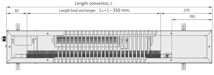 Water heating convector with fan 150