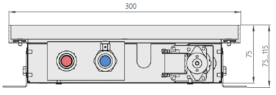 Floor convector with fan 75 300
