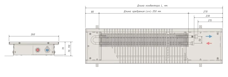 Радиаторы отопления встроенные в пол 70 260